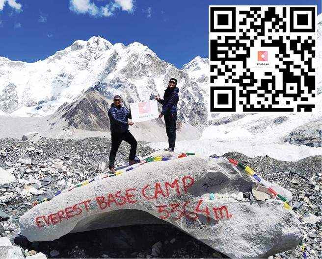 Ambassadors of MonAram- Thejakielie Zuyie and Verakholu Veyie at Mount Everest Base Camp.